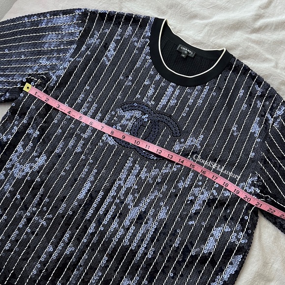 Auth Chanel 23s Sequin CC Logo Top P74612 - Size 44 - Picture 10 of 16